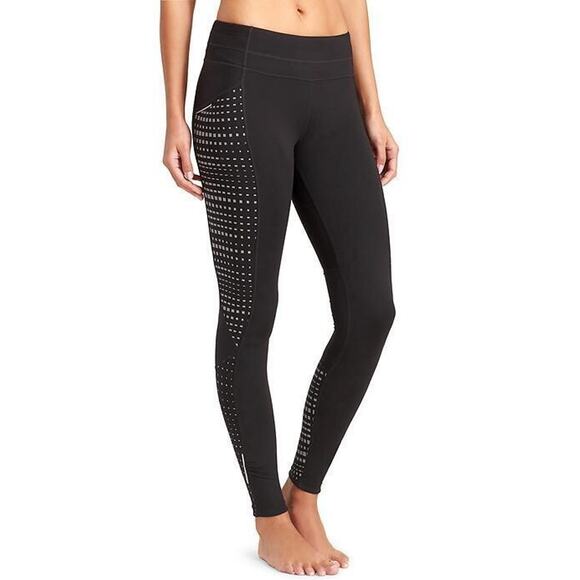 Athleta Reflective Be Free Tight Full Length Leggings Mid Rise Black Small - Picture 1 of 11